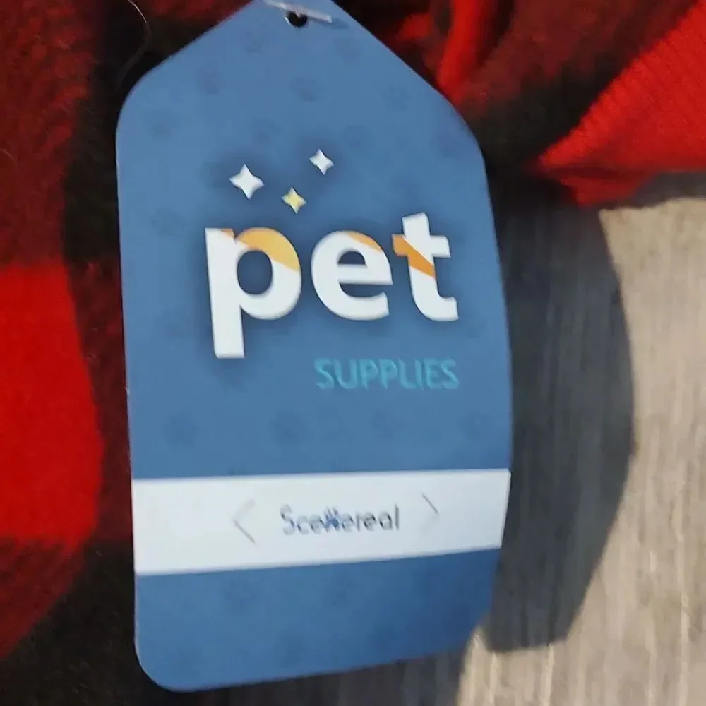 Dog Pet Pajamas for Dogs Red Plaid Sweaters Soft Clothes Sz L